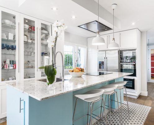 Fotografía de cocina azul - Fotografía de diseño de interiores -